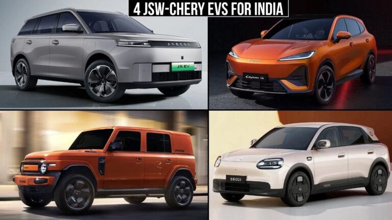 4 JSW-Chery EVs for India: ₹10L to ₹30L, 510 km Range