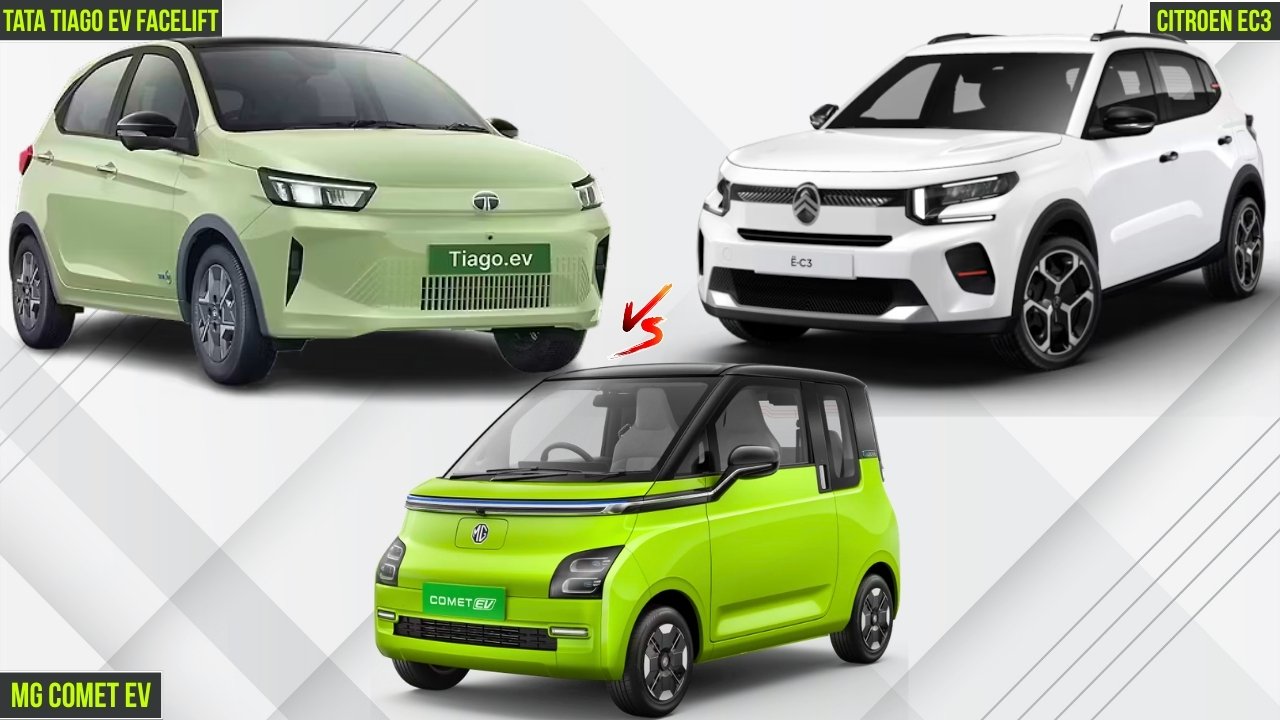 Tata Tiago EV Facelift vs MG Comet EV vs Citroen eC3 - Best EV Under ₹10 Lakh?
