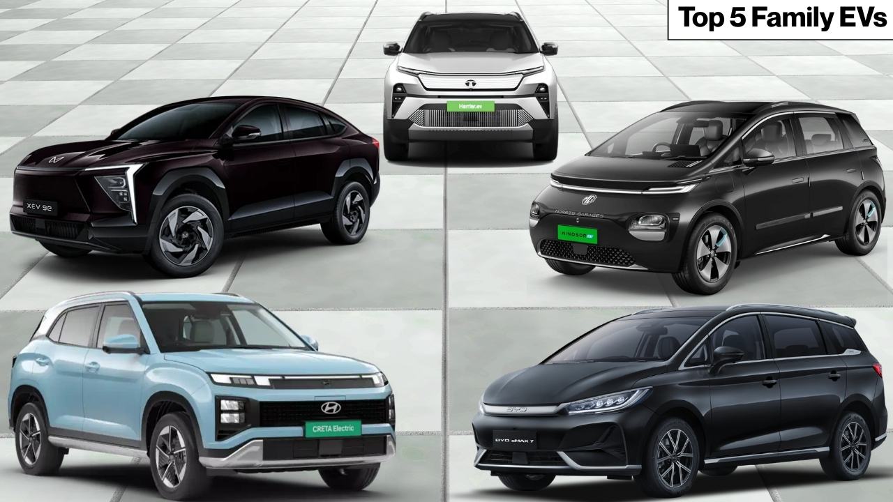 Top 5 Family EVs in India: One Seats 7, One From ₹14.10L