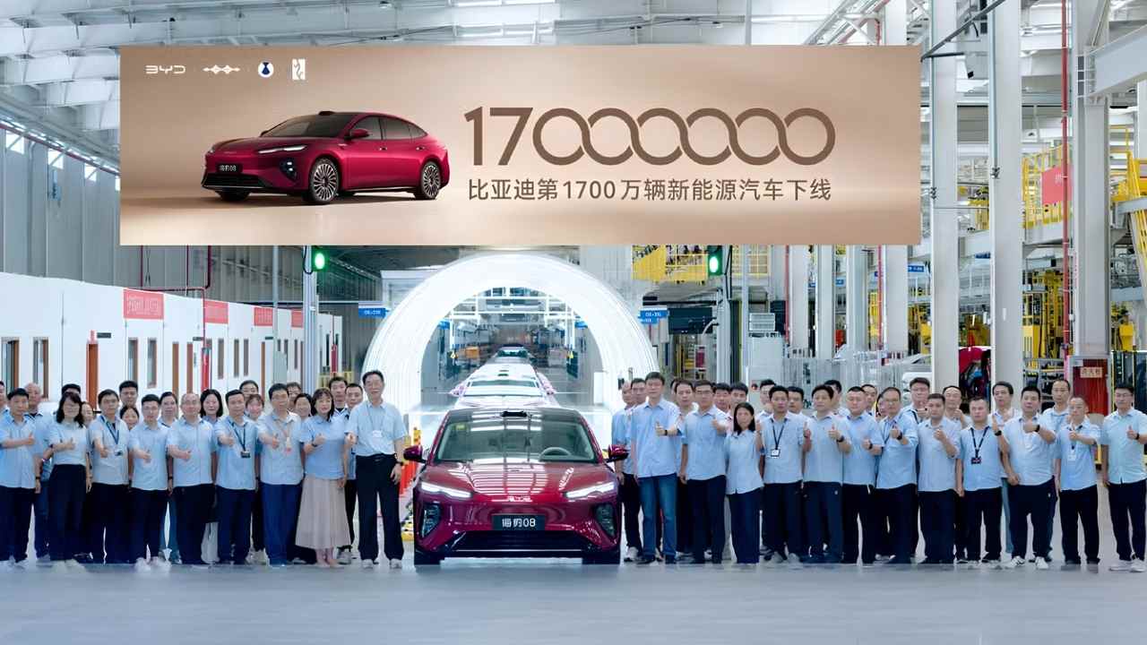 BYD Hits 17 Million New Energy Vehicles, Seal 08 Marks Fastest 1 Million Production Yet