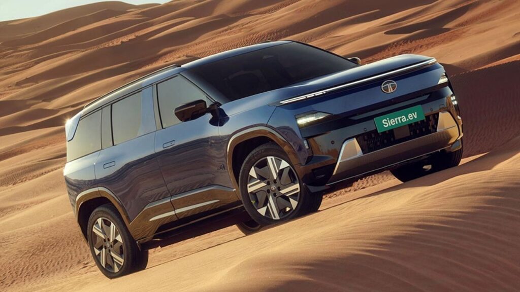 tata sierra ev new blue