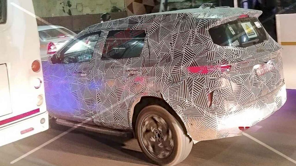 Tata Safari EV rear look spied